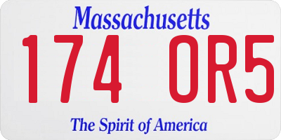 MA license plate 174OR5