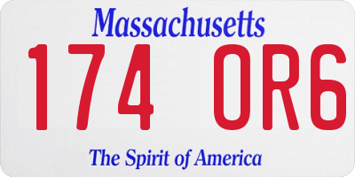 MA license plate 174OR6