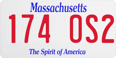 MA license plate 174OS2