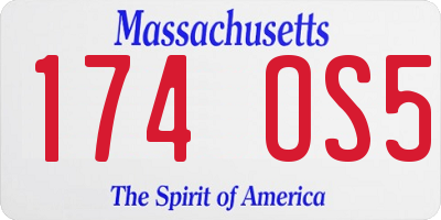MA license plate 174OS5