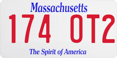MA license plate 174OT2