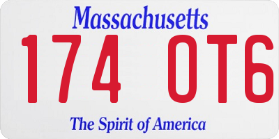 MA license plate 174OT6