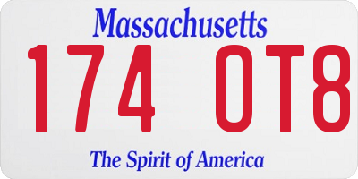 MA license plate 174OT8