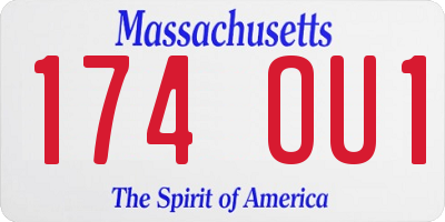 MA license plate 174OU1