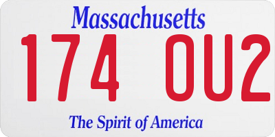 MA license plate 174OU2