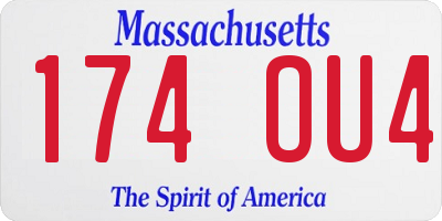 MA license plate 174OU4