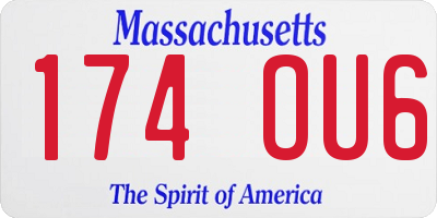 MA license plate 174OU6
