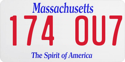 MA license plate 174OU7