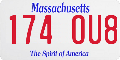 MA license plate 174OU8