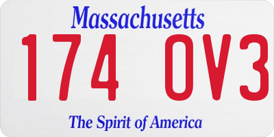 MA license plate 174OV3