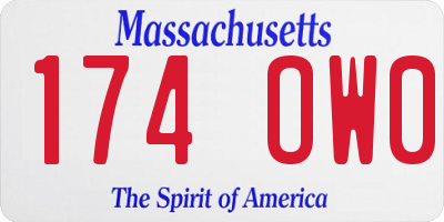 MA license plate 174OW0