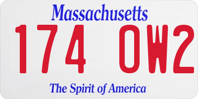 MA license plate 174OW2