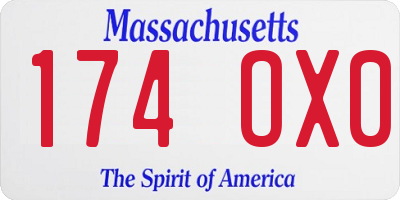 MA license plate 174OX0