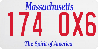 MA license plate 174OX6