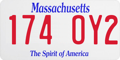 MA license plate 174OY2