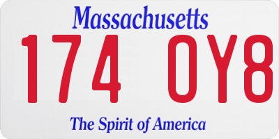 MA license plate 174OY8