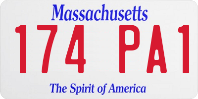 MA license plate 174PA1