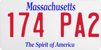 MA license plate 174PA2