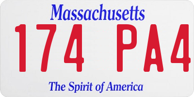 MA license plate 174PA4