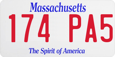 MA license plate 174PA5