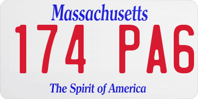MA license plate 174PA6