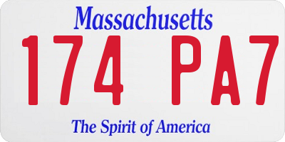 MA license plate 174PA7