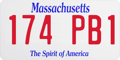 MA license plate 174PB1