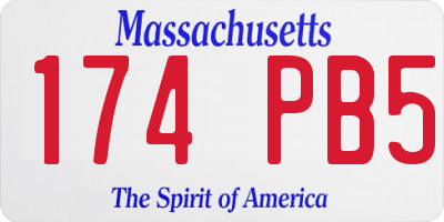 MA license plate 174PB5