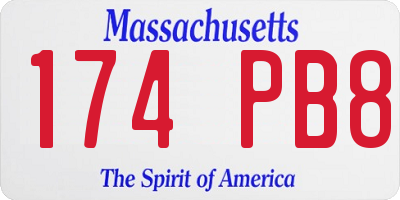 MA license plate 174PB8