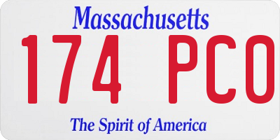 MA license plate 174PC0