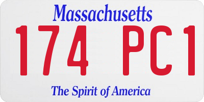 MA license plate 174PC1