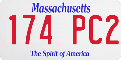 MA license plate 174PC2