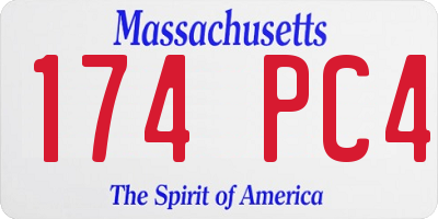 MA license plate 174PC4