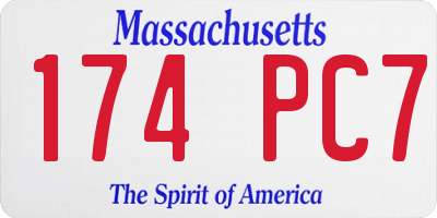 MA license plate 174PC7
