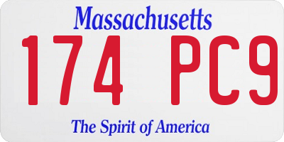 MA license plate 174PC9