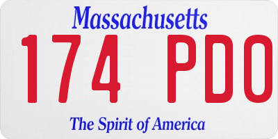 MA license plate 174PD0