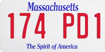 MA license plate 174PD1