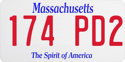 MA license plate 174PD2