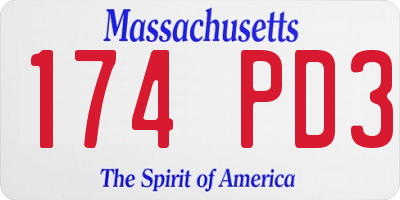 MA license plate 174PD3
