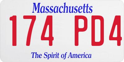 MA license plate 174PD4