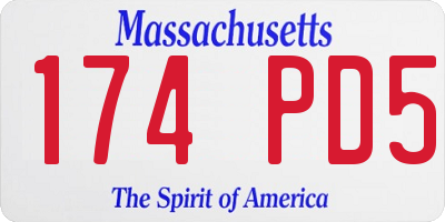 MA license plate 174PD5