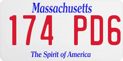 MA license plate 174PD6