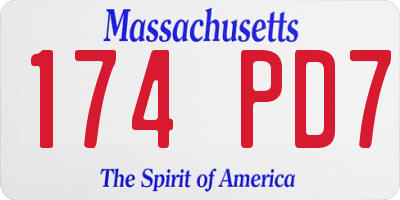 MA license plate 174PD7