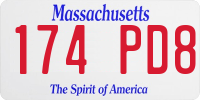 MA license plate 174PD8