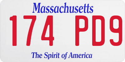 MA license plate 174PD9