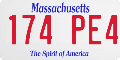 MA license plate 174PE4