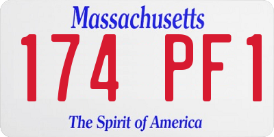 MA license plate 174PF1
