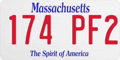 MA license plate 174PF2
