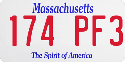 MA license plate 174PF3
