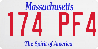 MA license plate 174PF4